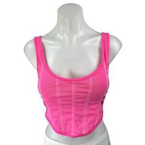 DYLN Women's Pink Sleeveless Cami Camisole Corset Bustier Crop Tank Top Size M